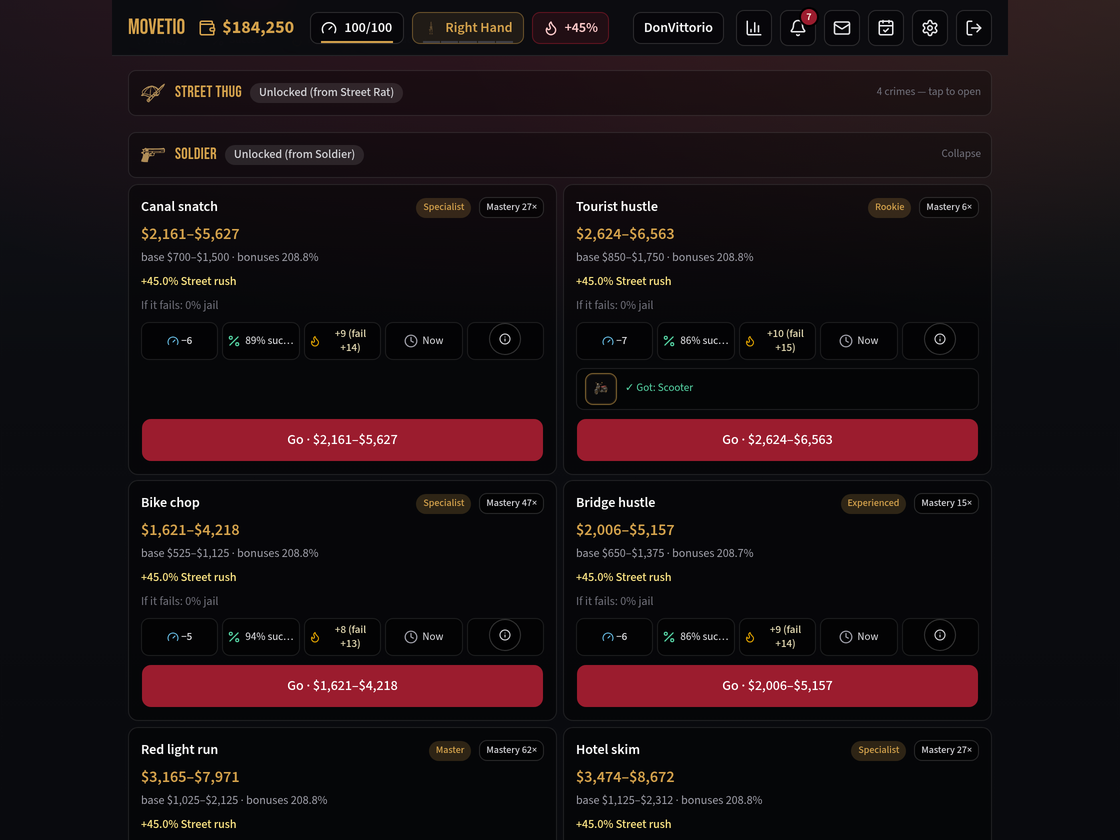 Movetio screenshot