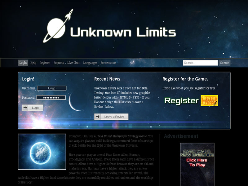 Unknown Limits screenshot