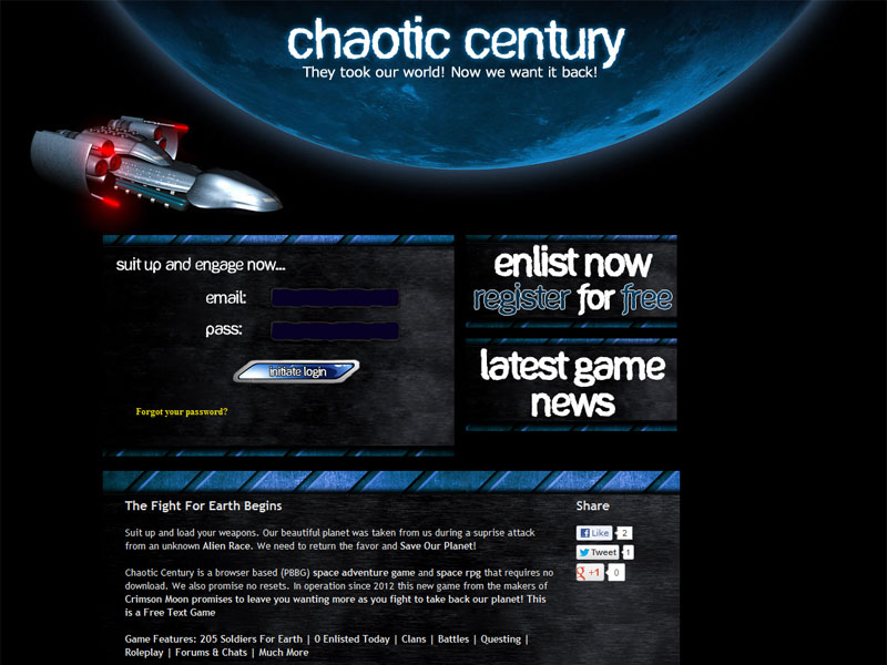 Chaotic Century Free Space Adventure Text Game screenshot