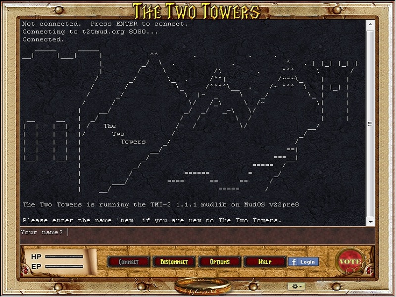 The Two Towers MUD screenshot