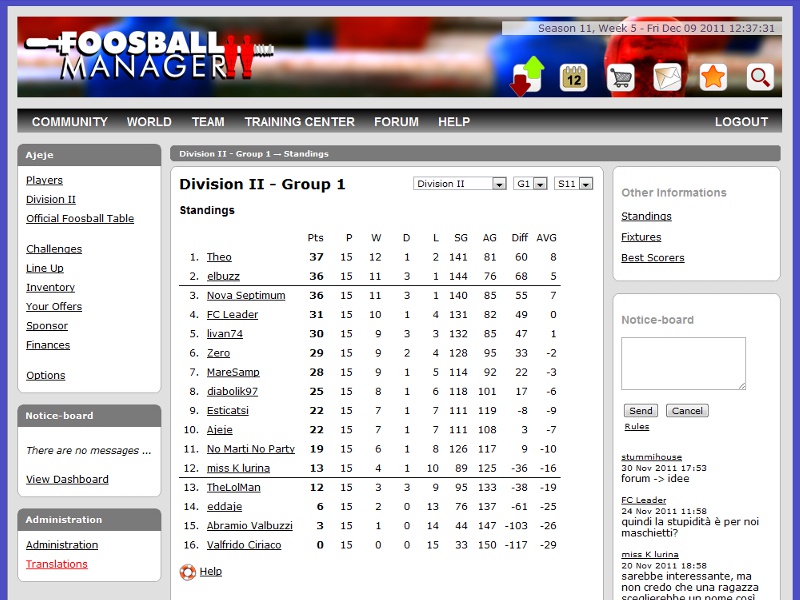 Foosball Manager screenshot