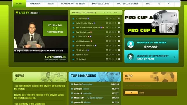 SuperShoot football manager preview