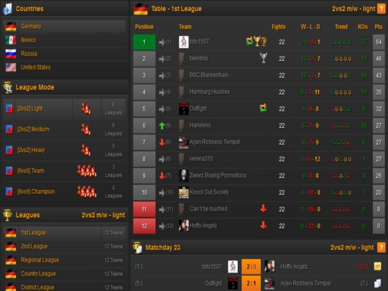 OBM Online Boxing Manager screenshot